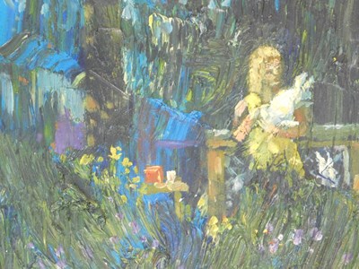 Lot 66 - Gerry Blood (1932-2005). The White Rabbit, oil...