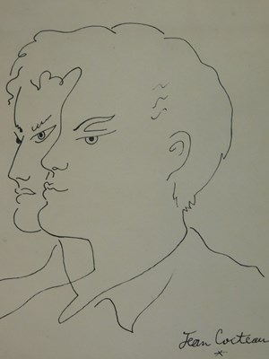 Lot 81 - Jean Cocteau (1889-1963). Two heads, pen,...