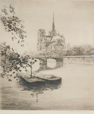 Lot 83 - 19thC French School. Notre Dame, engraving,...