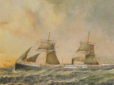 Lot 130 - John Taylor Allerston (1828-1914). Steam ship...