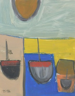 Lot 203 - 20thC Cornish School. Hot Day St Ives, acrylic,...