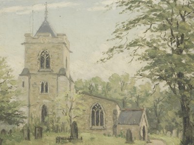 Lot 48 - Clive Richard Browne (1901-1991). Church, oil...