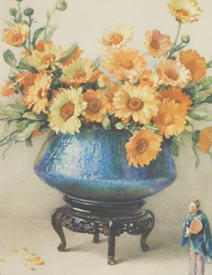Lot 214 - After King. Marigolds and Anemones still life,...