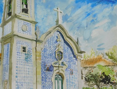 Lot 220 - Mike Helmy (20thC). Church exterior,...