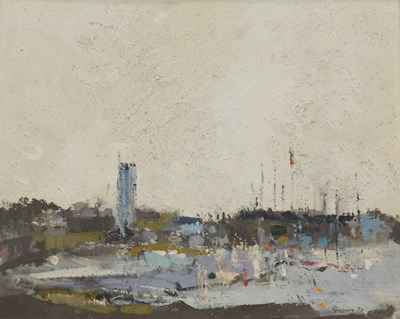 Lot 45 - Leslie Goodwin (1929-2022). Abstract townscape,...