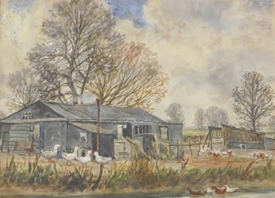 Lot 101 - HW Bates (20thC). Fowl Shed near Blaby...