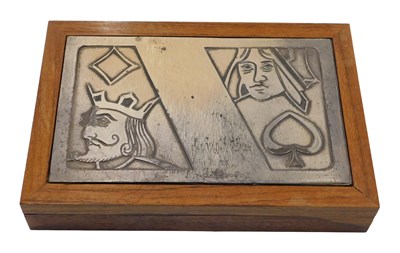Lot 28 - Bandi Paolo (20thC). Card games box, wood and...