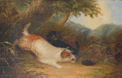 Lot 114 - La Ranglois. Hunting terriers, Morland style,...
