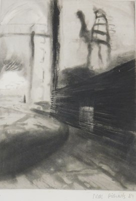 Lot 116 - Nicholas Richards (20thC). Industrial scene,...