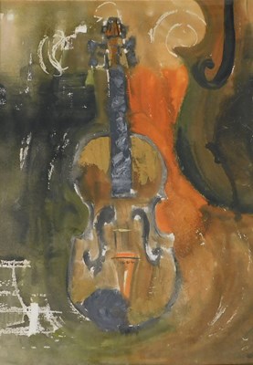 Lot 250 - Alan Oliver (20thC). Violin, watercolour,...