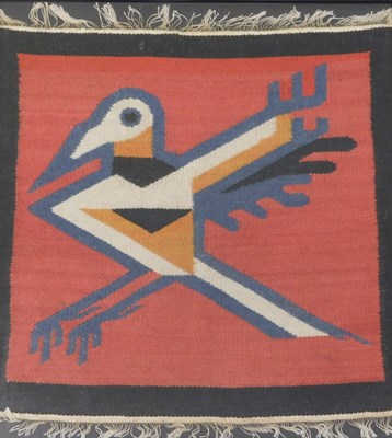 Lot 282 - 20thC School. Bird embroidery cushion...