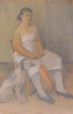 Lot 327 - Ossip Lubitch (1896-1990). Girl, Dog and...