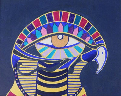 Lot 343 - Mary Perridge (20thC). Egyptian eye, acrylic...