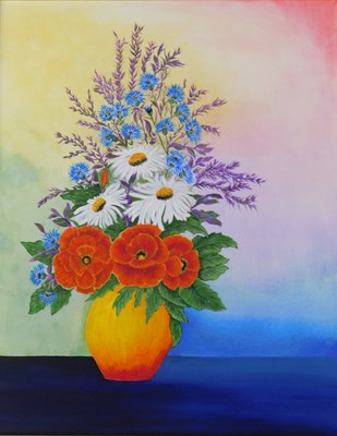 Lot 354 - Mary Perridge (20thC). Still life, vase of...