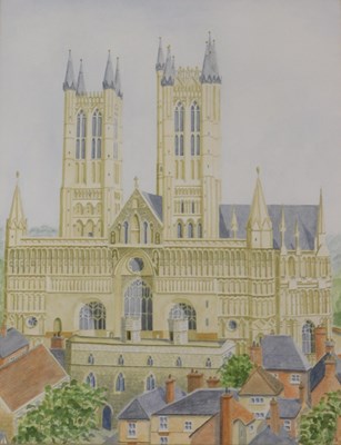 Lot 331 - J Hammond (20thC). Lincoln Cathedral,...